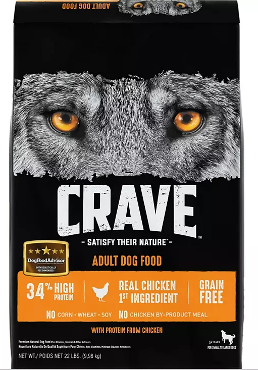 Crave Adult High-Protein Grain-Free Dry Dog Food, Chicken (22 lb.) - Eshop House LLC