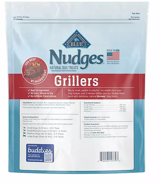 Blue Buffalo Nudges Grillers Natural Dog Treats, Steak Flavored (48 oz.) - Eshop House LLC