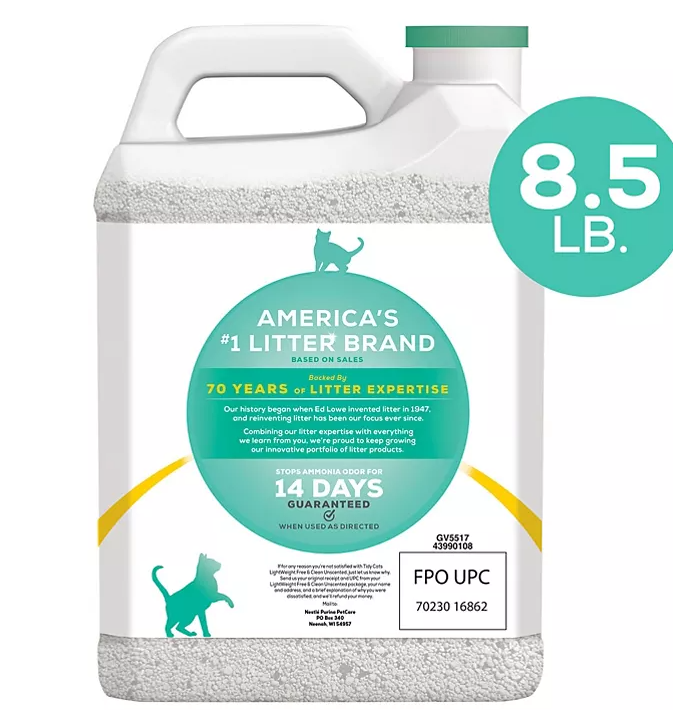 Purina Tidy Cats Lightweight Free & Clean Clumping Cat Litter, Unscented (8.5 lbs., 2 pk.) - Eshop House LLC