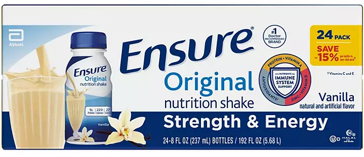Ensure Original Nutrition Shake, Small Meal Replacement Shake, Vanilla (8 fl. oz., 24 ct.) - Eshop House LLC