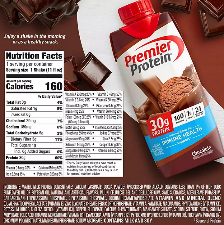 Premier Protein 30g. High Protein Shake, Chocolate (11 fl. oz., 15 pk) - Eshop House LLC