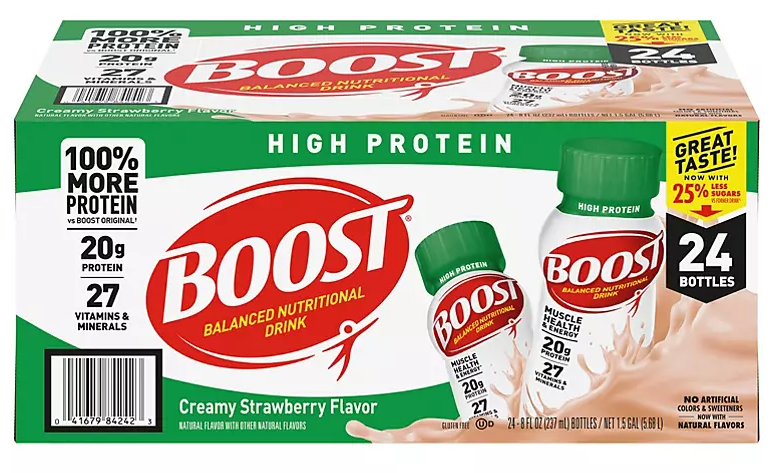 BOOST High Protein Balanced Nutritional Drink, Muscle Health and Energy, Creamy Strawberry (24 pk.) - Eshop House LLC