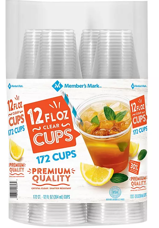 Member's Mark Clear Plastic Cups (12 oz., 172 ct.) - Eshop House LLC
