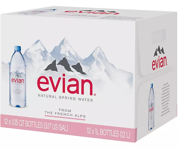 evian Natural Spring Water (1 L bottles, 12 pk.) - Eshop House LLC