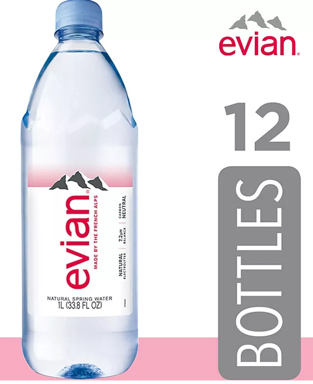 evian Natural Spring Water (1 L bottles, 12 pk.) - Eshop House LLC