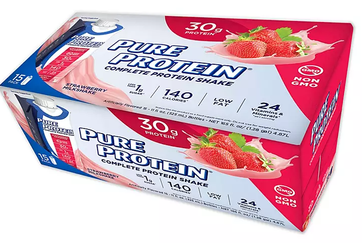 Pure Protein Strawberry Protein Milkshake (11 fl. oz.,15 ct.) - Eshop House LLC