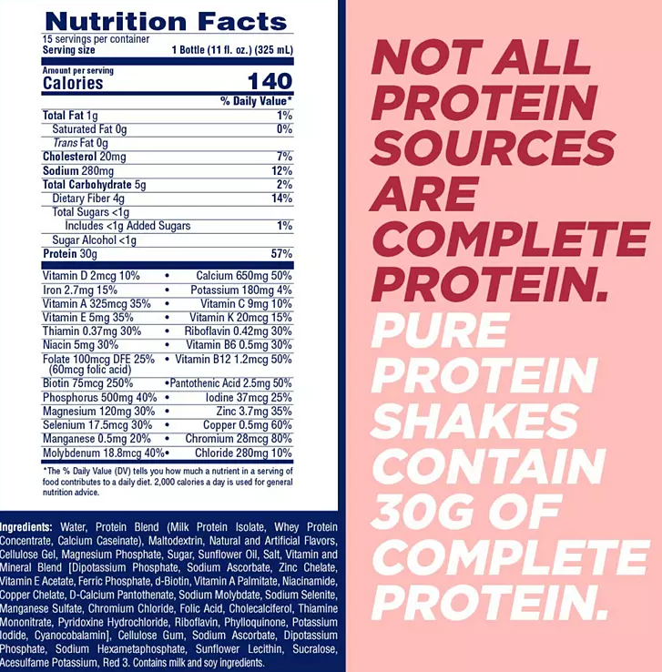 Pure Protein Strawberry Protein Milkshake (11 fl. oz.,15 ct.) - Eshop House LLC