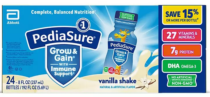 PediaSure Grow and Gain Nutrition Shake for Kids, Vanilla (8 fl. oz., 24 pk.) - Eshop House LLC