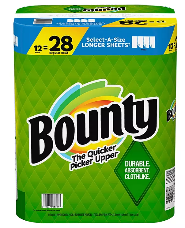 Bounty Select-A-Size Paper Towels, White (105 sheets/roll, 12 rolls) - Eshop House LLC