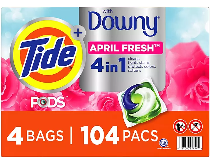 Tide PODS with a Touch of Downy, Liquid Laundry Detergent Pacs, April Fresh (104 ct) - Eshop House LLC