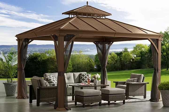 Member's Mark 12' x 12' Salemo Hardtop Gazebo Pavilion - Eshop House LLC