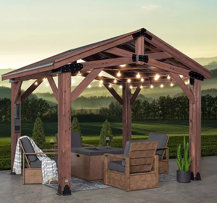 Backyard Discovery 12' x 10' Brindlewood Gazebo with Electric - Eshop House LLC