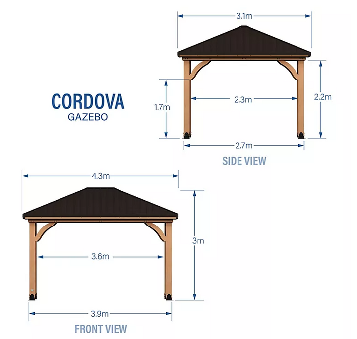 Backyard Discovery 14' x 10' Cordova Gazebo with Electric (Light Brown) - Eshop House LLC