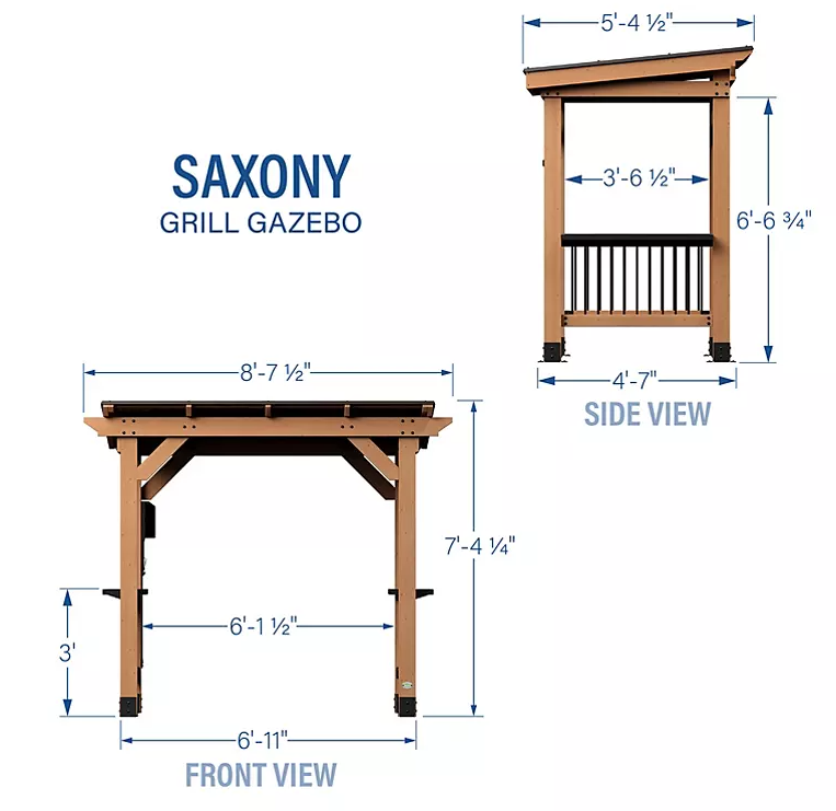 Backyard Discovery Saxony Cedar Grill Gazebo - Eshop House LLC