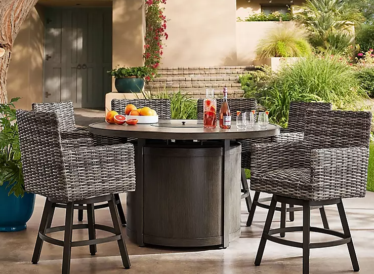 Member's Mark Halstead 7-Piece Balcony Fire Dining Set - Eshop House LLC