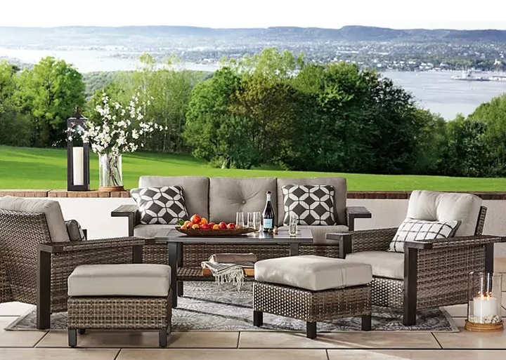 Member's Mark Manchester 6-Piece Patio Deep Seating Set with Sunbrella Fabric - Eshop House LLC