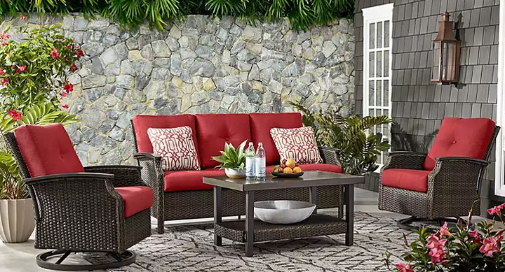 Member's Mark Stockton 4-Piece Patio Deep Seating Set with Sunbrella Fabric - Eshop House LLC