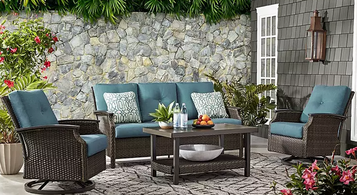 Member's Mark Stockton 4-Piece Patio Deep Seating Set with Sunbrella Fabric - Eshop House LLC