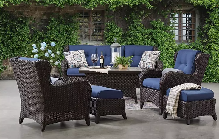 Member's Mark Heritage 6-Piece Deep Seating Patio Set with Sunbrella Fabric - Eshop House LLC