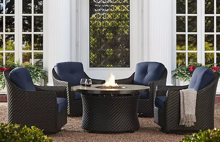 Member's Mark Heritage 5-Piece Fire Pit Chat Set with Sunbrella Fabric - Eshop House LLC