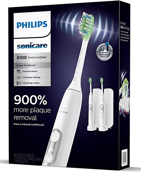 Philips Sonicare 6100 ProtectiveClean Power Toothbrush (2 pk.) - Eshop House LLC