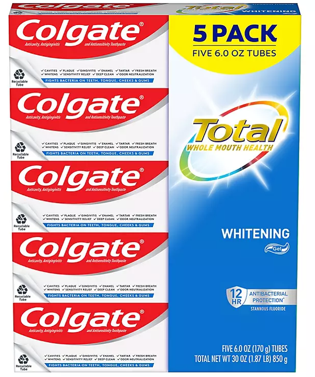 Colgate Total Whitening Gel Toothpaste (6 oz., 5 pk.)