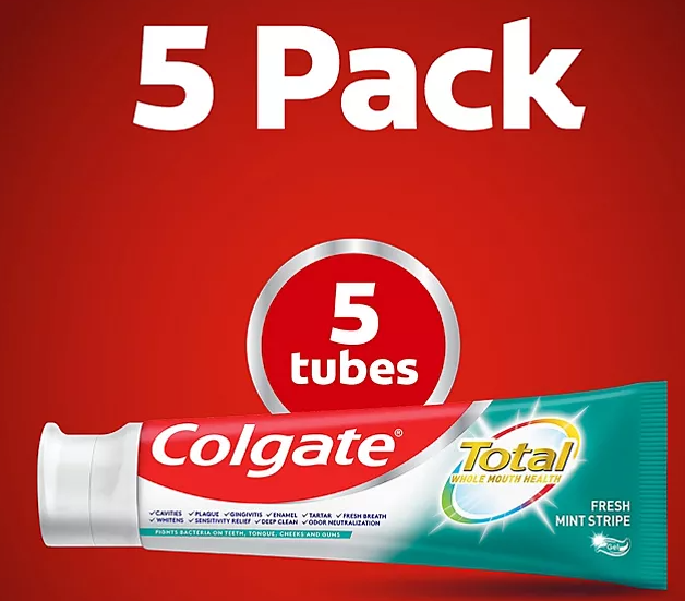 Colgate Total Gel Toothpaste, Fresh Mint Stripe (6.0 oz., 5 pk.)