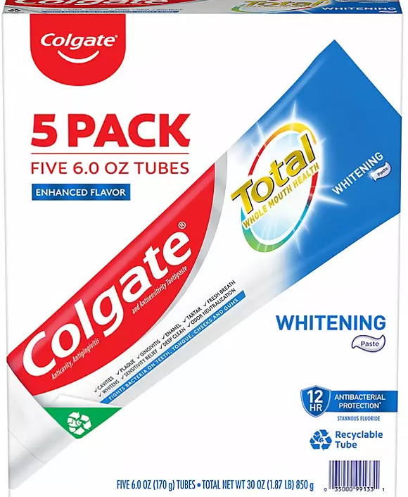 Colgate Total Whitening Toothpaste (6 oz., 5 pk.)