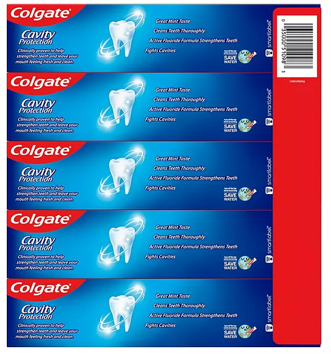 Colgate Cavity Protection Toothpaste with Fluoride, Regular Flavor (8 oz., 5 pk.)