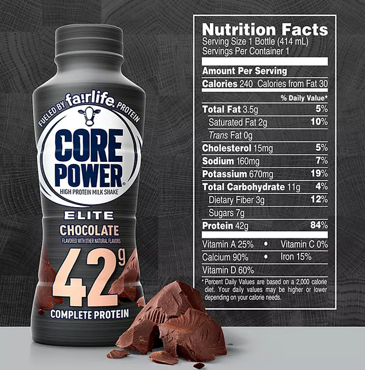 Fairlife Core Power Elite 42g. Protein Shake, Chocolate (14 fl. oz., 8 pk.)