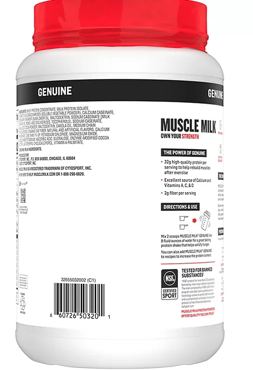 Muscle Milk Genuine Protein Powder, Chocolate (39.5 oz.)