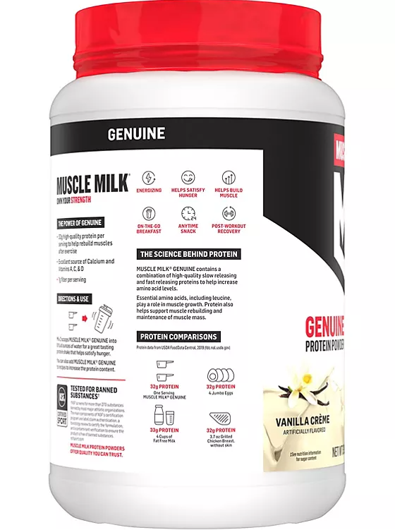 Muscle Milk Genuine Protein Powder, Vanilla Cream (39.5 oz.)