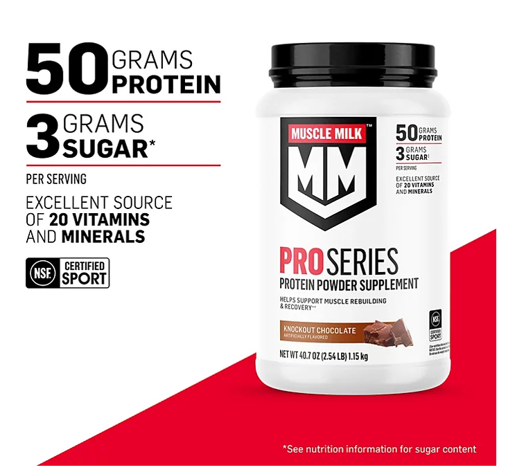 Muscle Milk Pro Series Protein Powder Supplement, Knockout Chocolate (40.7 oz.)