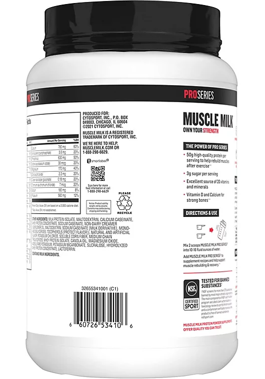 Muscle Milk Pro Series Protein Powder Supplement, Intense Vanilla (40.7 oz.)