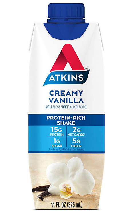 Atkins Gluten Free Protein-Rich Shake, Creamy Vanilla, Keto Friendly (15 pk.)