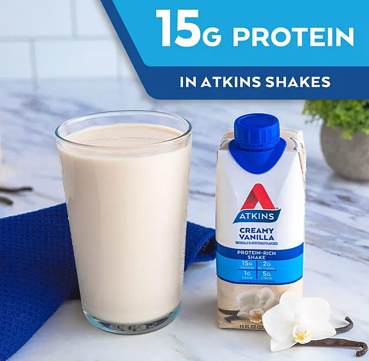 Atkins Gluten Free Protein-Rich Shake, Creamy Vanilla, Keto Friendly (15 pk.)