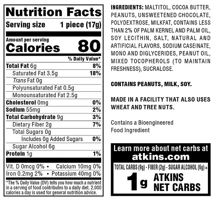 Atkins Endulge Peanut Butter Cups Pack, Keto Friendly (44 ct.)