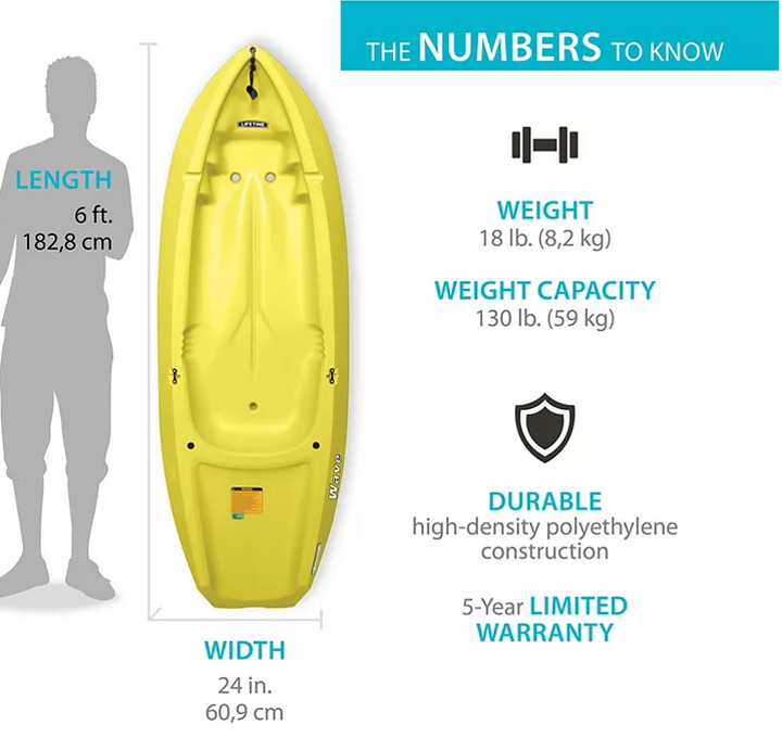 Lifetime Wave 6' Youth Kayak (Paddle Included)