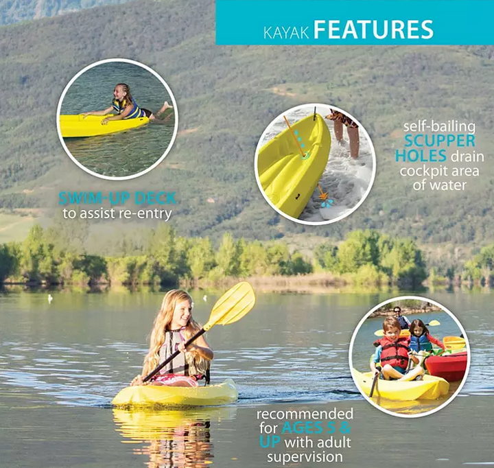 Lifetime Wave 6' Youth Kayak (Paddle Included)