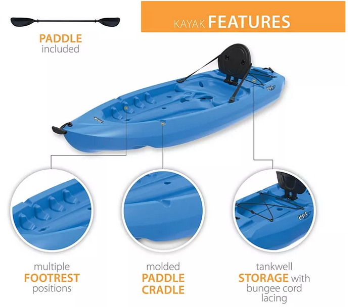 Lifetime Lotus 8' Sit-On-Top Kayak (Paddle Included)