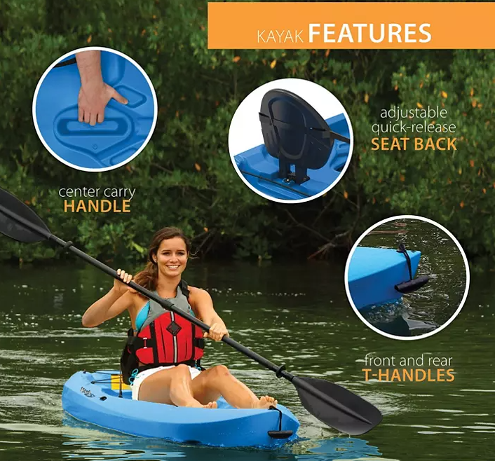 Lifetime Lotus 8' Sit-On-Top Kayak (Paddle Included)