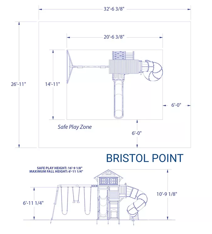 Backyard Discovery Bristol Point Cedar Swing Set/Playset
