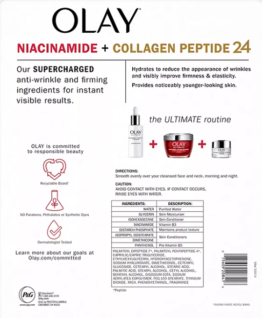 Olay Ultimate Niacinamide + Collagen Peptide 24 Hydrating Moisturizer (1.7 oz., 2 pk.)