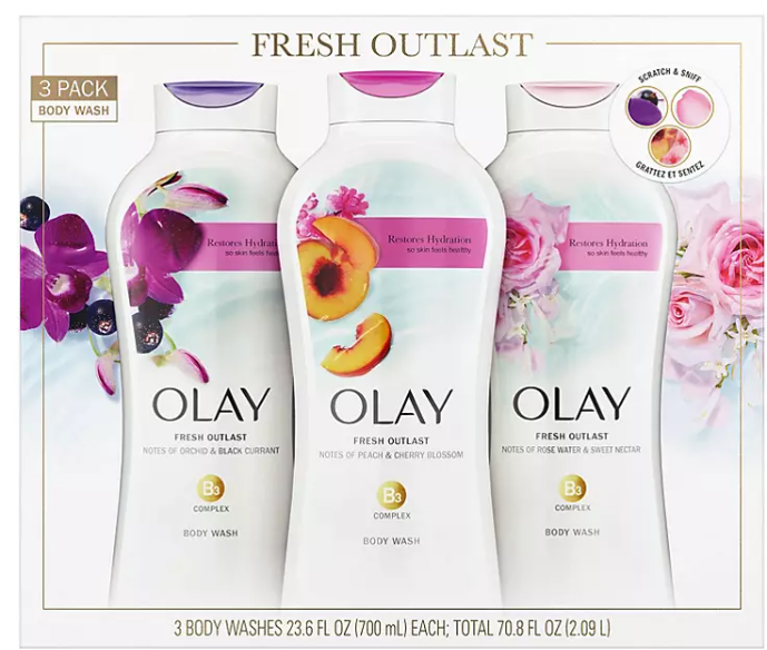 Olay Fresh Outlast Body Wash with Vitamin B3 Complex (23.6 fl. oz., 3 pk.)